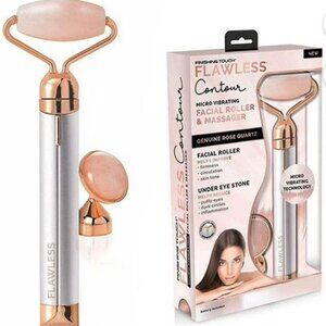FINISHING TOUCH FLAWLESS CONTOUR ROSE QUARTZ| VIBRATING FACIAL ROLLER & MASSAGER